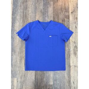 FIGS Technical Collection Mens Leon Royal Blue V-Neck Scrub Top FM1500 Large